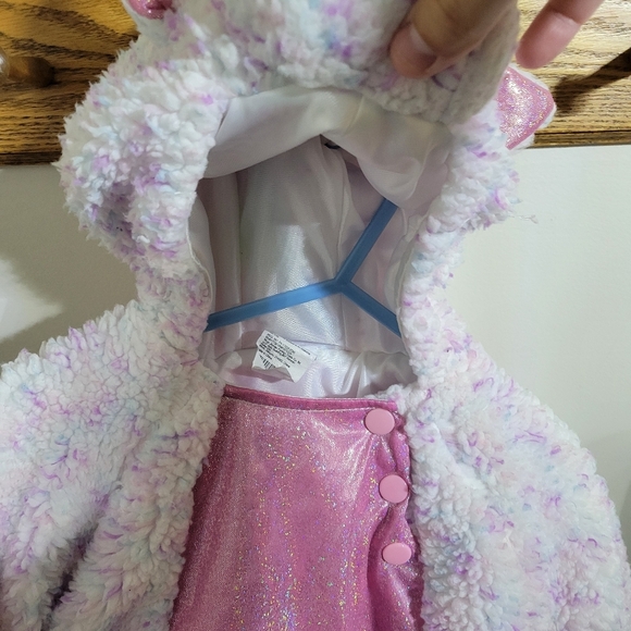 Target Unicorn Halloween Costume 6-12 M One Piece Pink Hood Wings Tail Dress Up - Picture 8 of 8